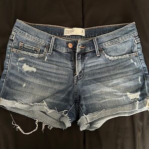 Abercrombie and Fitch, low rise denim shorts, size 4 (27 waist)